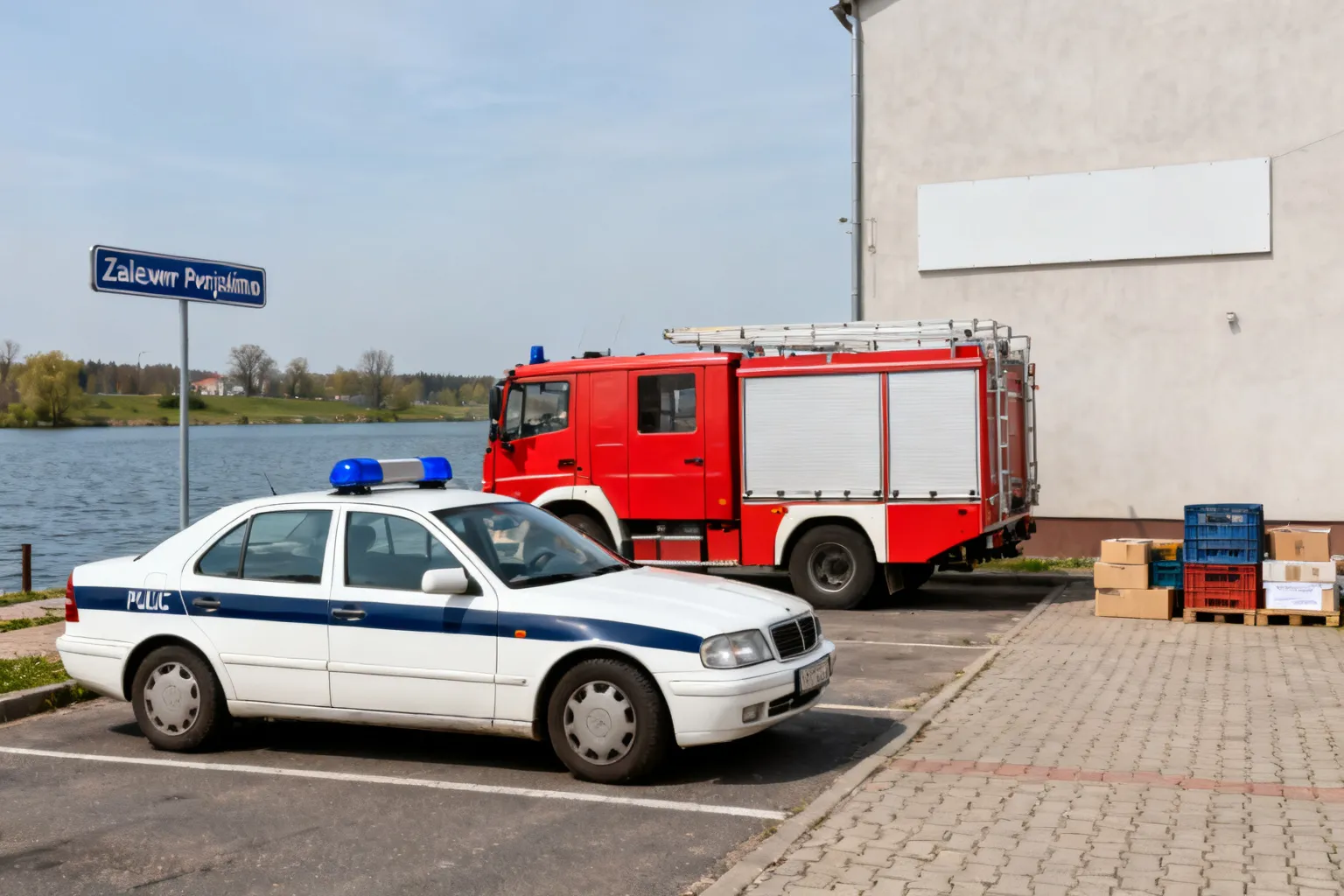 Ćwiczenia ratownicze nad Zalewem Porajskim