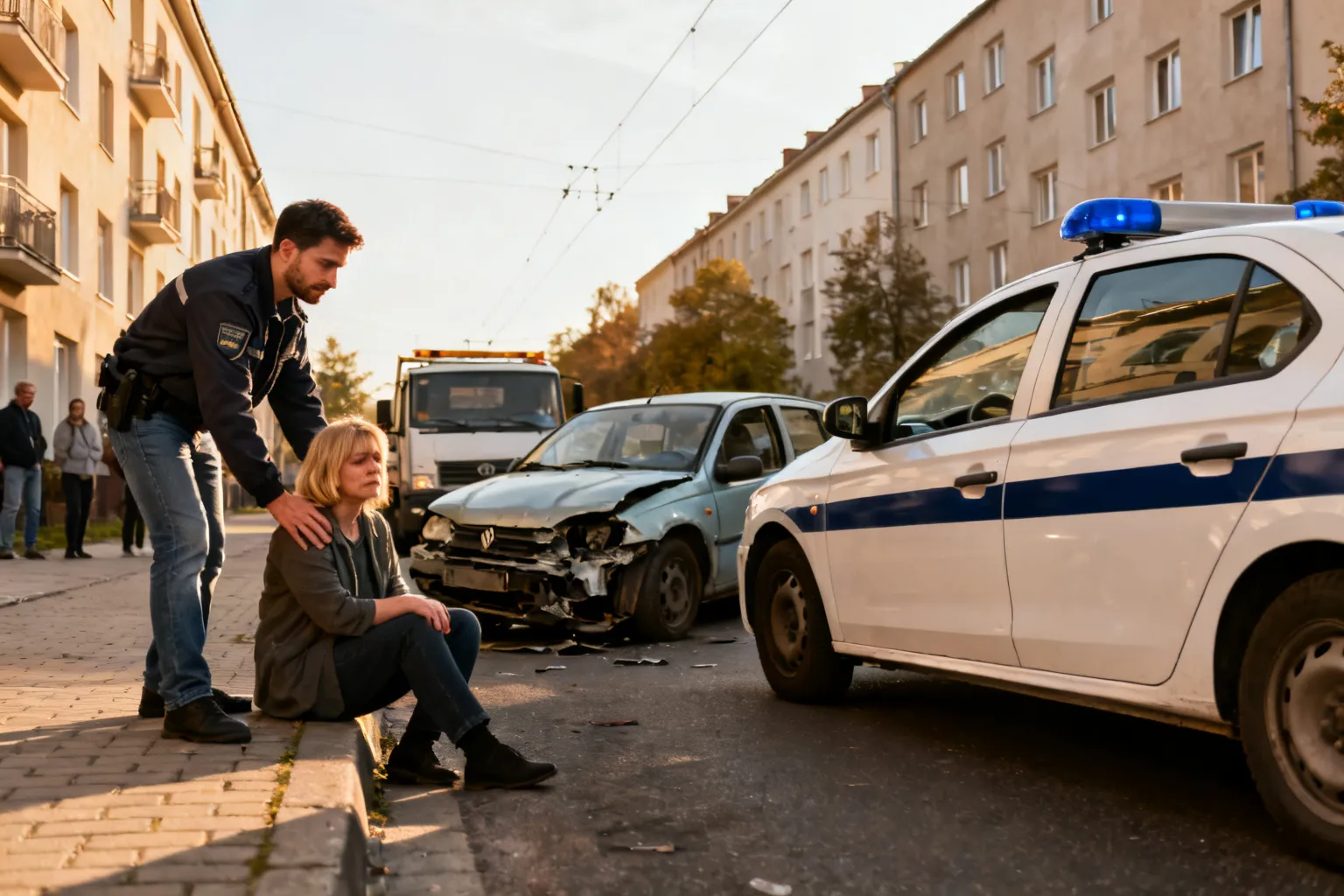 Policjant poza służbą udzielił pomocy po zderzeniu w Częstochowie