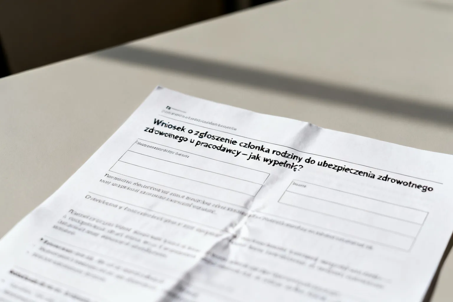 Wniosek o zgłoszenie członka rodziny do ubezpieczenia zdrowotnego u pracodawcy – jak wypełnić?