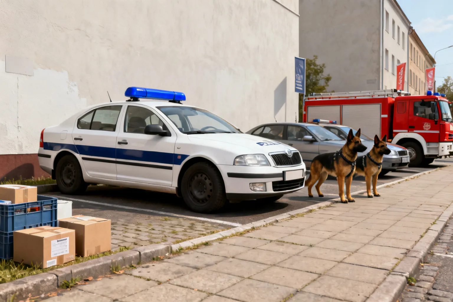 Policja i straż miejska patrolują Śródmieście Katowic z psami służbowymi