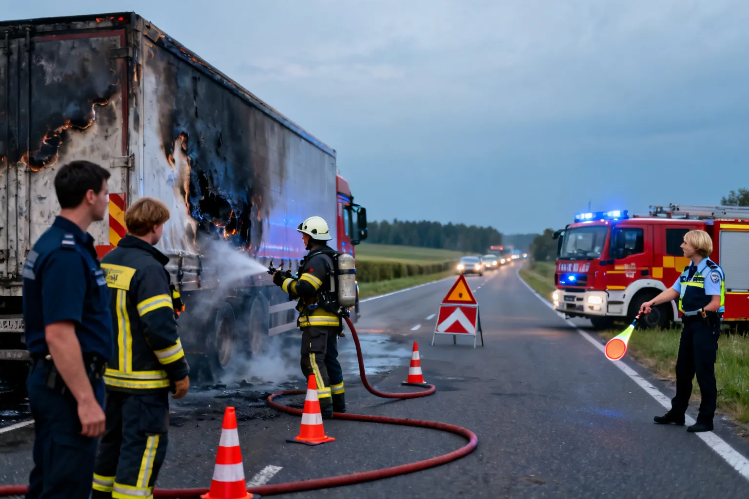 Pożar ciężarówki DK78 Zawiercie – utrudnienia i objazdy